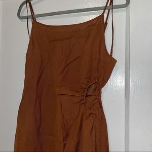 Zara Cut Out Linen Blend Dress - SMALL NWT